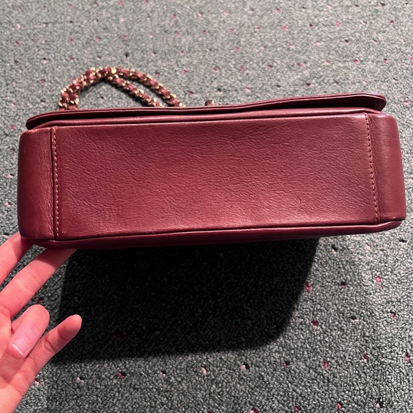 Valentino by Mario Valentino Quilted Leather Chain Shoulder Bag – Burgundy Wine - Picture 15 of 16